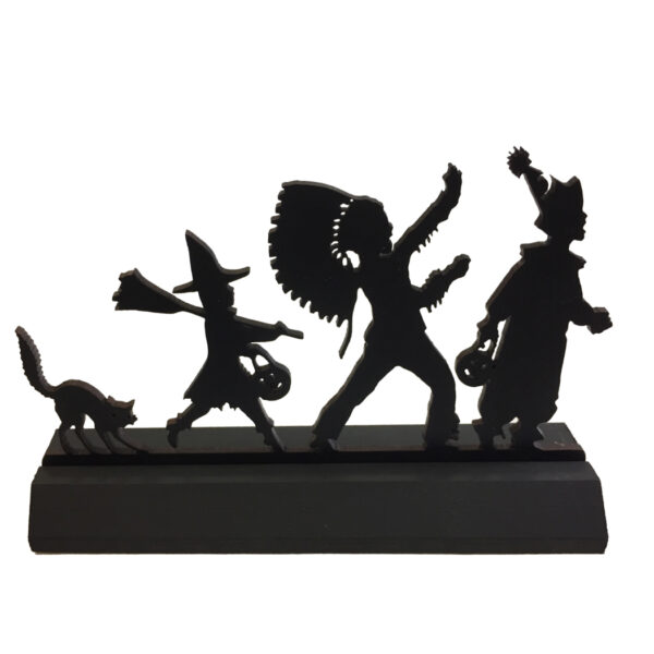 Holiday Silho Halloween 7″ Standing Wooden “Halloween Parade” Silhouette Halloween Tabletop Ornament Sculpture Decoration