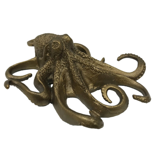 Nautical Decor & Souvenirs Animals Antiqued Brass Coated Octopus Paperweight – Antique Vintage Nautical Beach Decor
