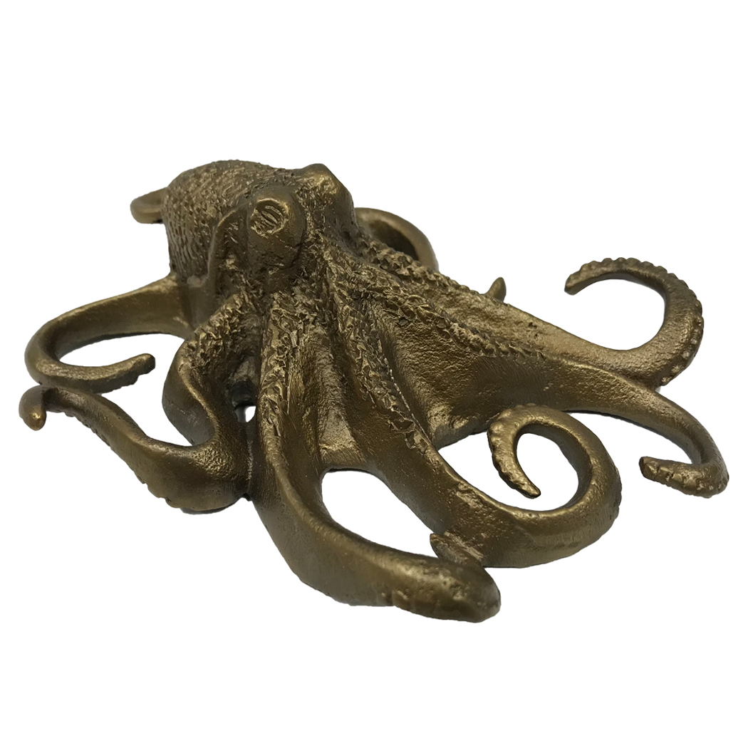 Cintbllter Antiqued Brass Coated Octopus Paper Weight - Antique Vintage Style Nautical Beach Decor