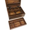 Writing Boxes & Travel Trunks Writing 11″ Distressed Wood Colonial Writing Chest Reproduction with Removable Tray
