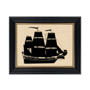 Framed Silhouette Nautical Adventure Galley Pirate Captain Willia ...
