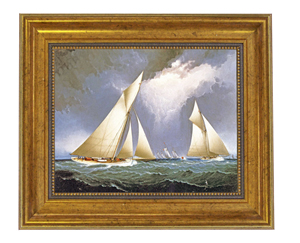 Painting Print Sm Frames Mayflower Leading Puritan Framed Oil Painting Print on Canvas in Antiqued Gold Frame. An 8 x 10″ framed to 11-1/2 x 13-1/2″. Nautical –  Yacht –  Racing –  America’s Cup