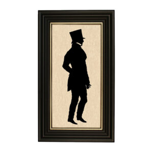 Early American Early American James in Top Hat Framed Paper Cut Silh ...