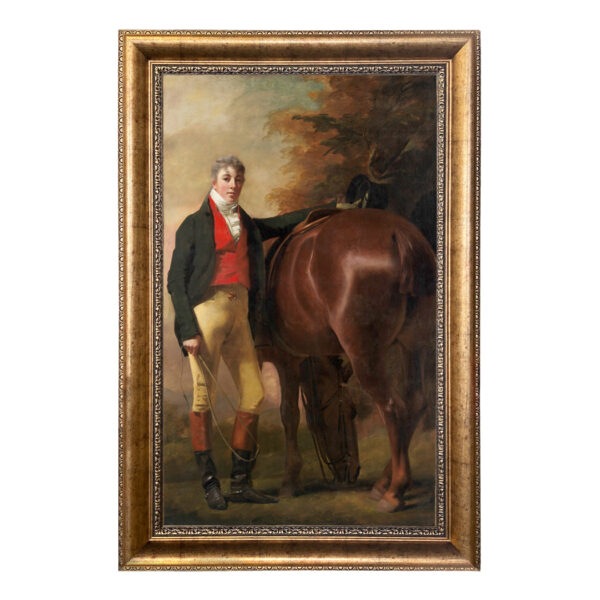 Equestrian Paintings Equestrian George Harley Drummond (c. 1808) Framed Oil Painting Print on Canvas in Antiqued Gold Leaf Frame- Framed to 22-3/4″ x 34-3/4″