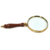 Magnifiers Early American 9-1/4″ Brass and Wood Magnifier Glass with Storage Case – Antique Reproduction