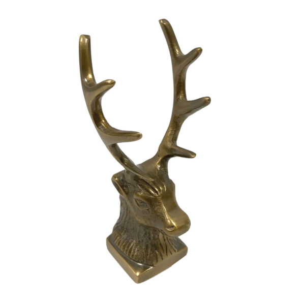 Pens and Inkwells Writing 4-1/4″ Antiqued Brass Stag Pen Holder and Paper Weight- Antique Vintage Style