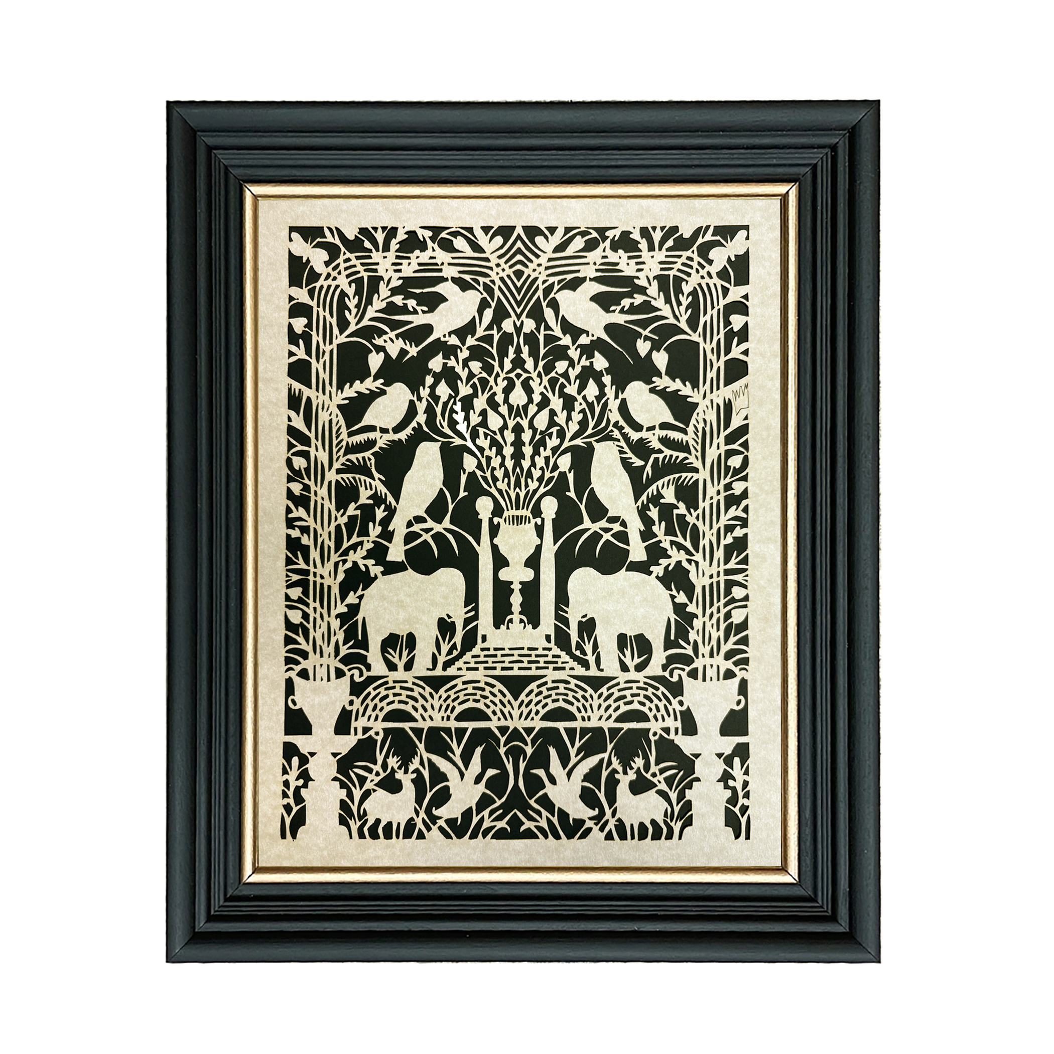Scherenschnittes Animals Framed Birds and Elephants Scherenschn ...