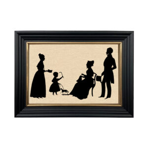 Early American Early American Parents with Two Daughters Framed Pape ...