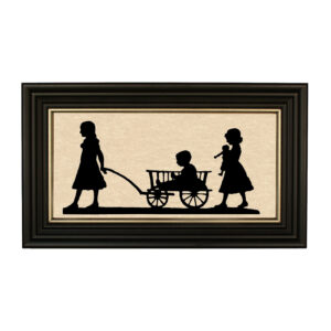 Early American Early American Wagon Ride Framed Paper Cut Silhouette ...