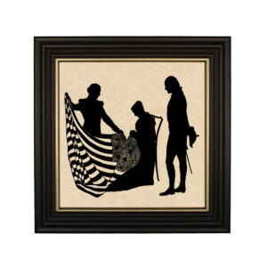 Framed Silhouette Revolutionary/Civil War George Washington and Betsy Ross Frame ...