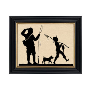 Cabin/Lodge Lodge Unbelievable Framed Paper Cut Silhouette in Black Wood Frame with Gold Trim. An 8″ x 10″ framed to 10″ x 12″.