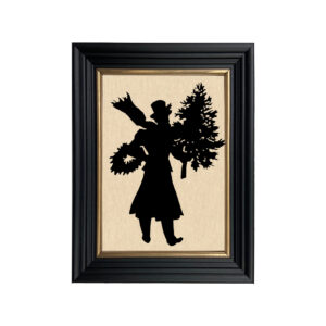 Christmas Christmas Gentleman with Tree Framed Paper Cut S ...