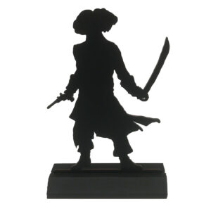Wooden Silhouettes Pirate Pirate with Sword Standing Wood Silhouette Halloween Pirate Party Tabletop Ornament Sculpture Decoration