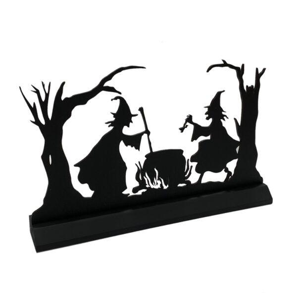 Halloween Decor Halloween Witches Brew Standing Wood Silhouette Halloween Tabletop Ornament Sculpture Decoration