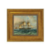 Framed Wall Art Baltimore Clipper Architect Framed Oil Painting Print on Canvas in Antiqued Gold Frame