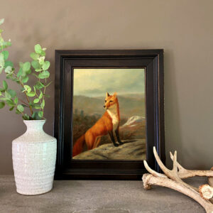 Cabin/Lodge Equestrian Red Fox Framed Oil Painting Print on C ...