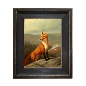 Cabin/Lodge Equestrian Red Fox Framed Oil Painting Print on C ...