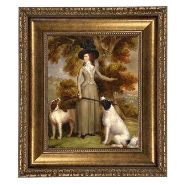 Sporting and Lodge Paintings Framed Art The Countess of Effingham by George Haugh Oil Painting Print Reproduction On Canvas (11″ x 14″) In Gold Detailed Frame
