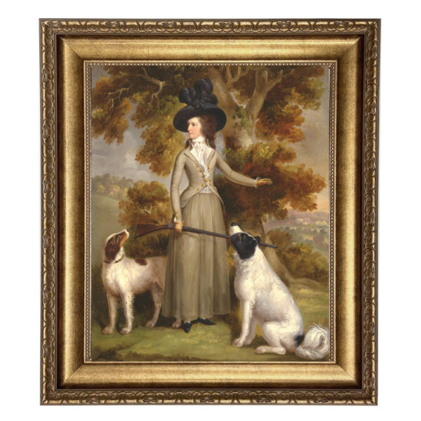 Sporting and Lodge Paintings Framed Art The Countess of Effingham by George Haugh Framed Oil Painting Print on Canvas in Antiqued Gold Frame. A 16 x 20″ framed to 22″ x 26″.