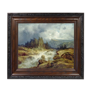 Cabin/Lodge Landscape Mountain Landscape with Rushing Stream ...