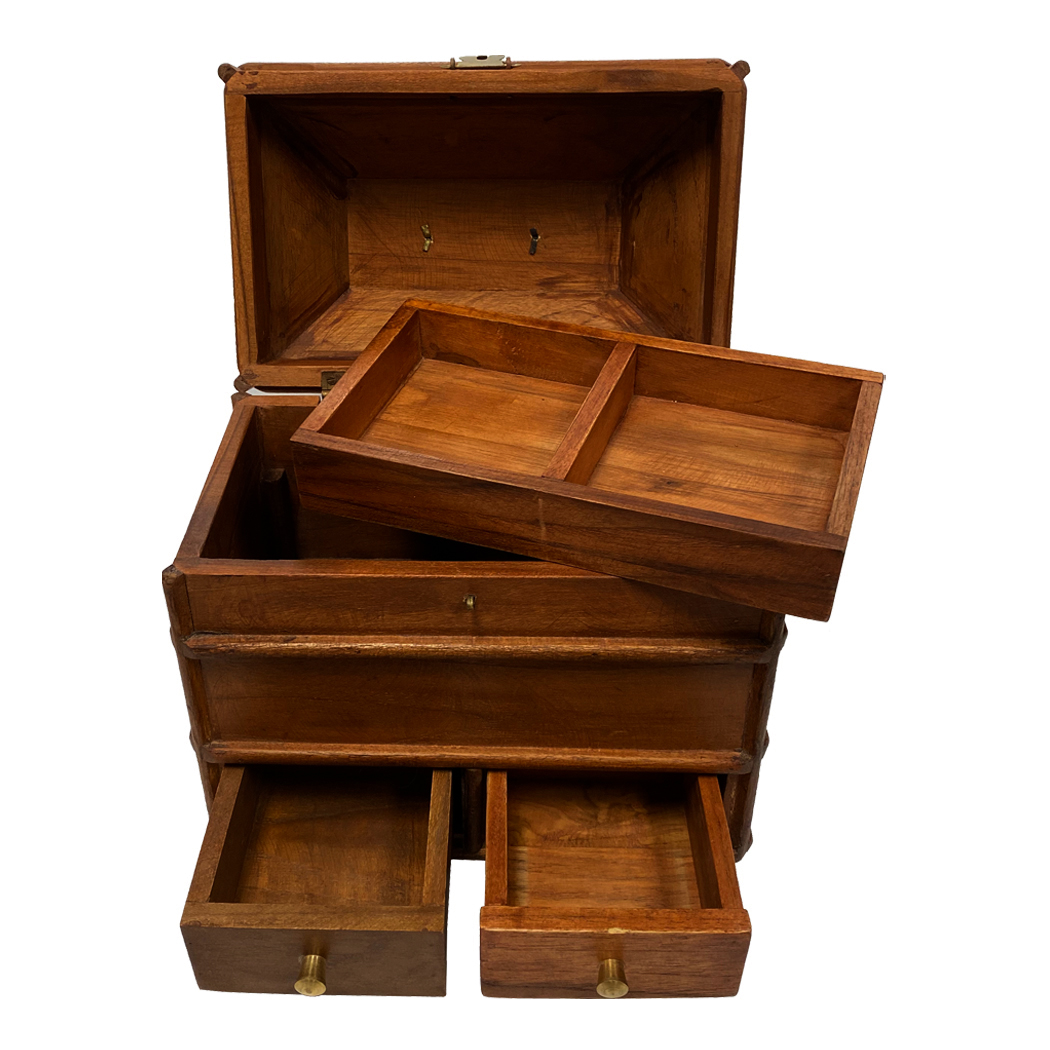 Writing Boxes & Travel Trunks Writing Portable British Campaign Chest- Antique Vintage Style Writing Boxes & Travel Trunks Writing Portable British Campaign Chest- Antique Vintage Style