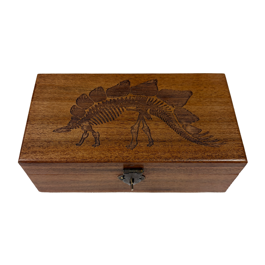 Decorative Boxes Botanical/Zoological 6″ Stegosaurus Engraved Wood Box ...