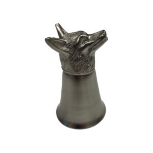 Drinkware & Plates Equestrian Pewter-Plated Fox Head Stirrup Cup &#8 ...