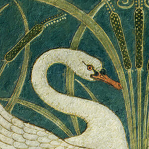 Marine Life/Birds Botanical/Zoological Two White Swans Vintage Wallpaper Prin ...