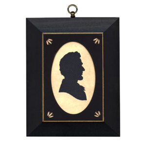 Framed Silhouette Revolutionary/Civil War Abraham Lincoln Cloth Silhouette with  ...