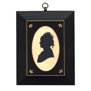 Framed Silhouette Revolutionary/Civil War Mary Lincoln Cloth Silhouette with Ova ...