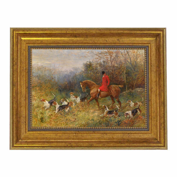 Equestrian Paintings Equestrian The Draw by Heywood Hardy Framed Oil Painting Print on Canvas in Antiqued Gold Frame. A 7 x 10 framed to 10-1/2 x 13-1/2.
