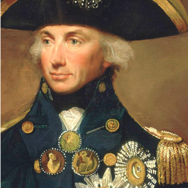 Nautical Nautical British Rear Admiral Sir Horatio Nelson Framed Oil Painting Print on Canvas in Ornate Antiqued Gold Frame- A 16″ x 20″ framed to 21-1/2″ x 25-1/2″