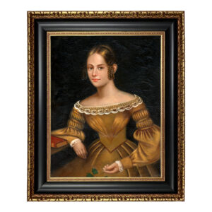 Painting Prints on Canvas Early American Portrait of a Woman in Yellow Dress Fr ...