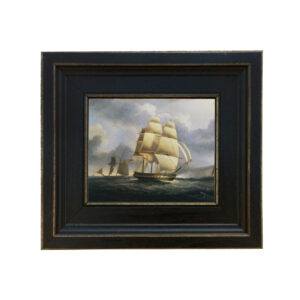 Nautical Nautical American Frigate in the Channel Framed ...
