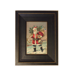 Christmas Decor Christmas Santa Loaded with Goodies Framed Oil P ...