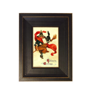 Holiday Cats Witch and Black Cat Framed Oil Paintin ...