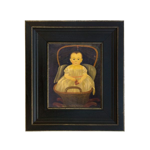 Painting Prints on Canvas Early American Baby in Cradle Primitive