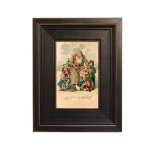 Christmas Decor Children Victorian Santa and Children Framed Painting Print on Canvas