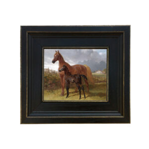 Equestrian/Fox Equestrian Mare and Foal Framed Oil Painting Prin ...