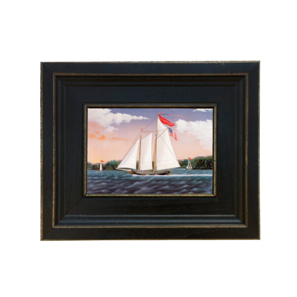 Nautical Nautical Casper Lawson Framed Oil Painting Print on Canvas in Distressed Black Wood Frame. A 4 x 6″ framed to 7-1/2 x 9-1/2″. See also 41779TA –  41780TA and 41781TA.