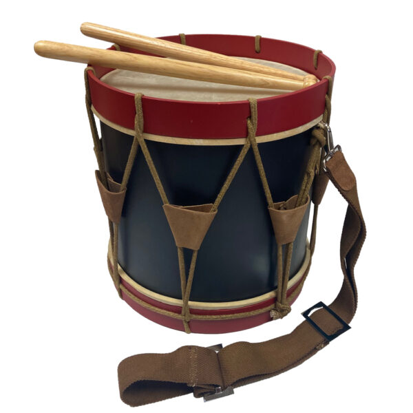 Toys Civil War 16″ Authentic Drum Civil-Revolutionary War Era Red and Blue Wooden Marching Drum with Drum Sticks and Strap- Antique Reproduction
