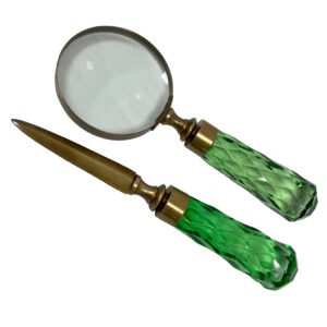 Letter Openers/Magnifiers Writing Brass and Glass Magnifier and Letter O ...