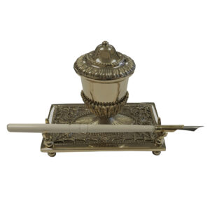 Inkwells Writing 5″ Brass Inkwell Pen Holder with ...
