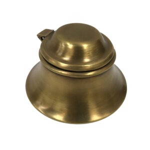 Inkwells Writing 3″ Antiqued Brass Inkwell with R ...