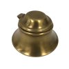 Inkwells Writing 3″ Antiqued Brass Inkwell with Removable Glass Bowl –  Wood Nib Pen –  and Ink Powder