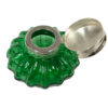 Inkwells Writing 3″ Green Swirl Thick Glass Inkwell with Ink- Antique Vintage Style