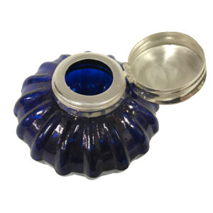 Inkwells Writing 3″ Cobalt Blue Swirl Thick Glass ...