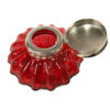 Pens and Inkwells Writing 3″ Red Swirl Thick Glass Inkwell Antique Reproduction with Ink