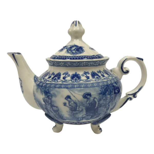Teaware Teaware 16″ Liberty Blue Transferware Porcelain Tea Set with Tray – Antique Reproduction