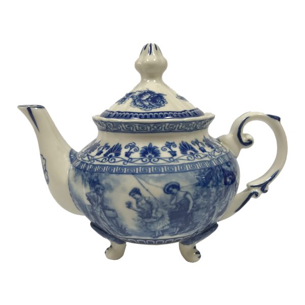 Teaware Teaware 9-1/2″ Liberty Blue Transferware Porcelain 40-oz. Teapot – Antique Reproduction